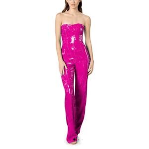 Dress the population hot pink Andy sequin jumpsuit XS